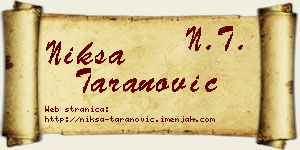 Nikša Taranović vizit kartica